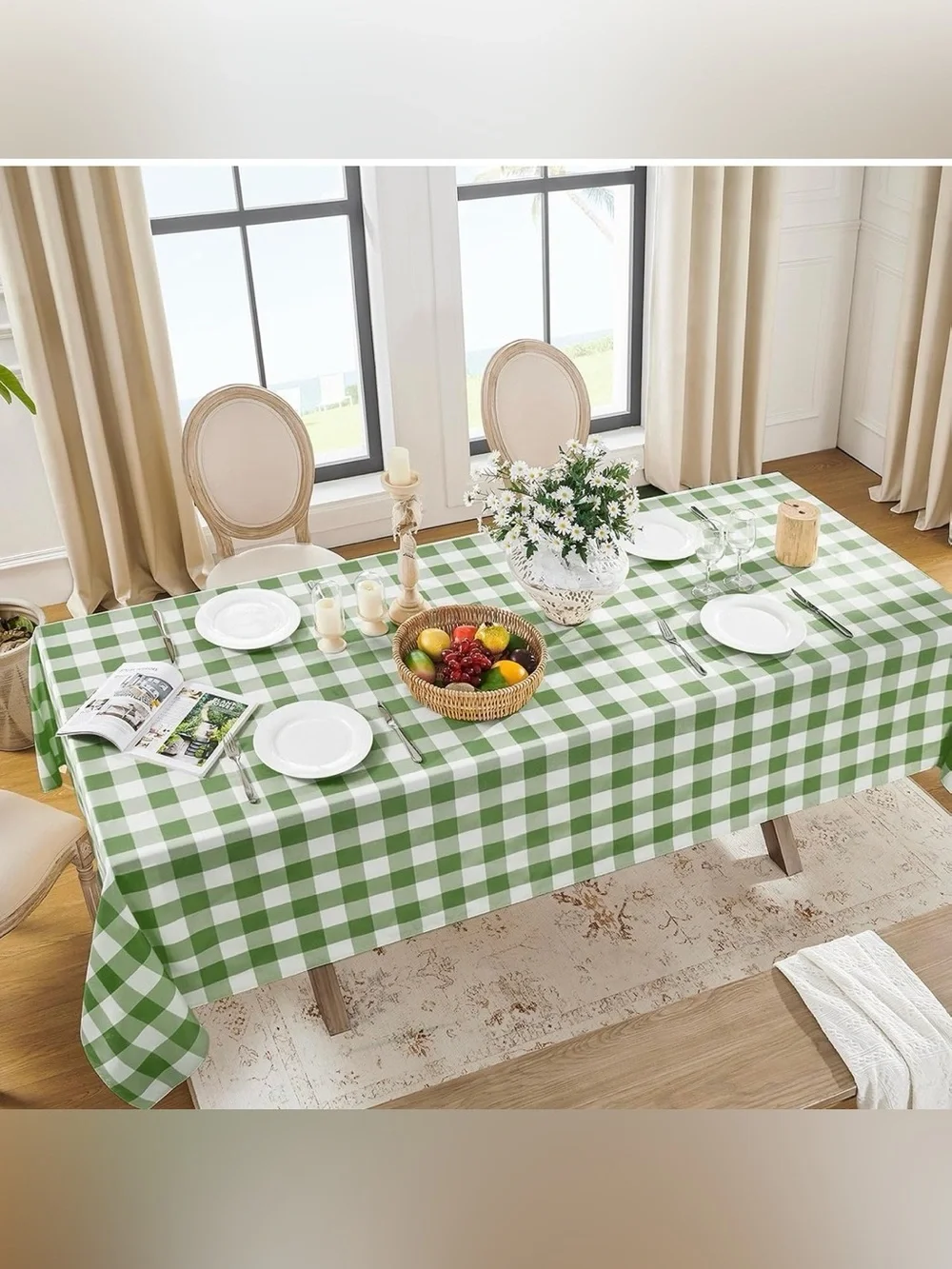Softalker Gingham Checkered Tablecloth Rectangle